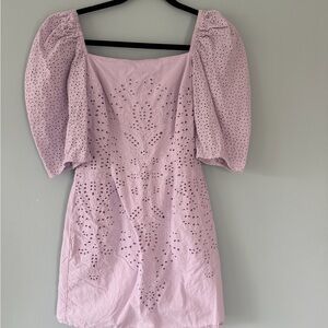 H&M Light Purple Eyelet Mini Dress